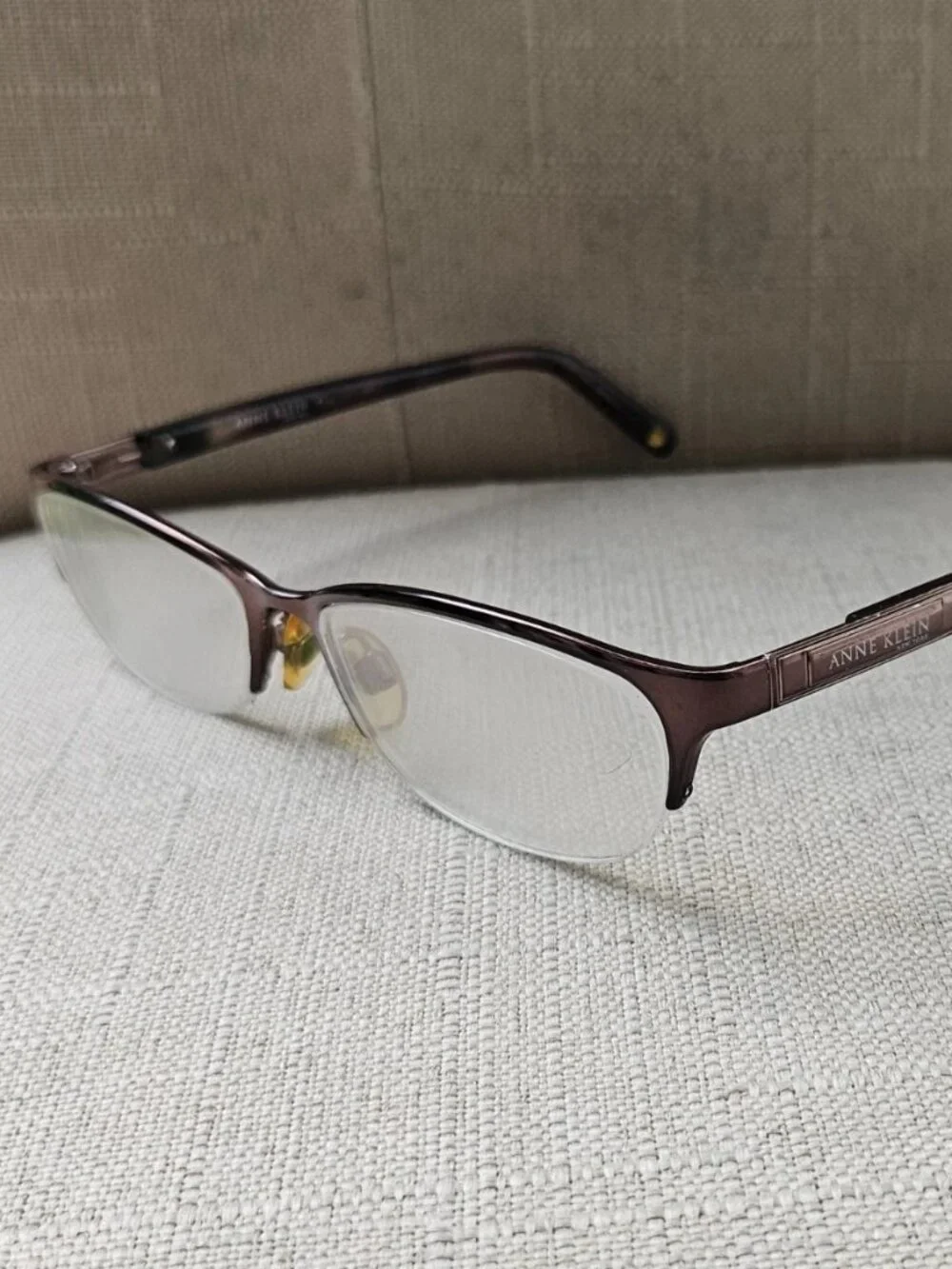 Vintage Anne Klein Women Glasses Frame Half Rim Glasses eyewear Bronze AKNY9096